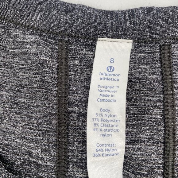 Lululemon Size 8 Pace Perfect Tank Heathered Gray Black Oversized - Picture 2 of 8